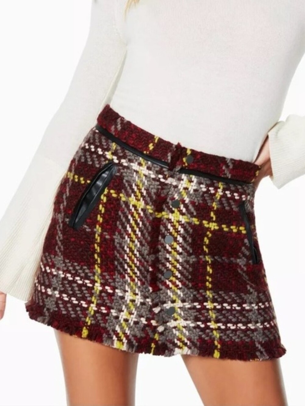 Ramy Brook | Elias Wool Blend Mini Skirt In Mahogany Size 0